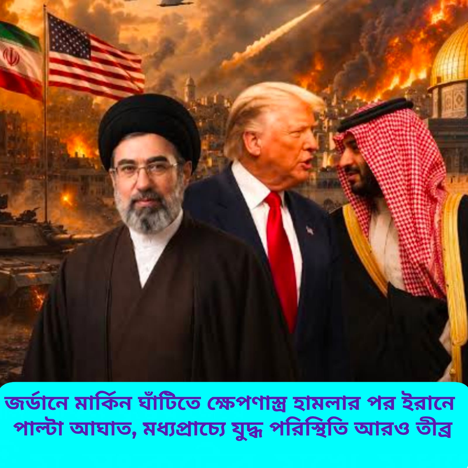 জর্ডানে মার্কিন ঘাঁটিতে হামলা, ইরানের বিরুদ্ধে পাল্টা অভিযানে যুক্তরাষ্ট্র | মধ্যপ্রাচ্যে উত্তেজনা