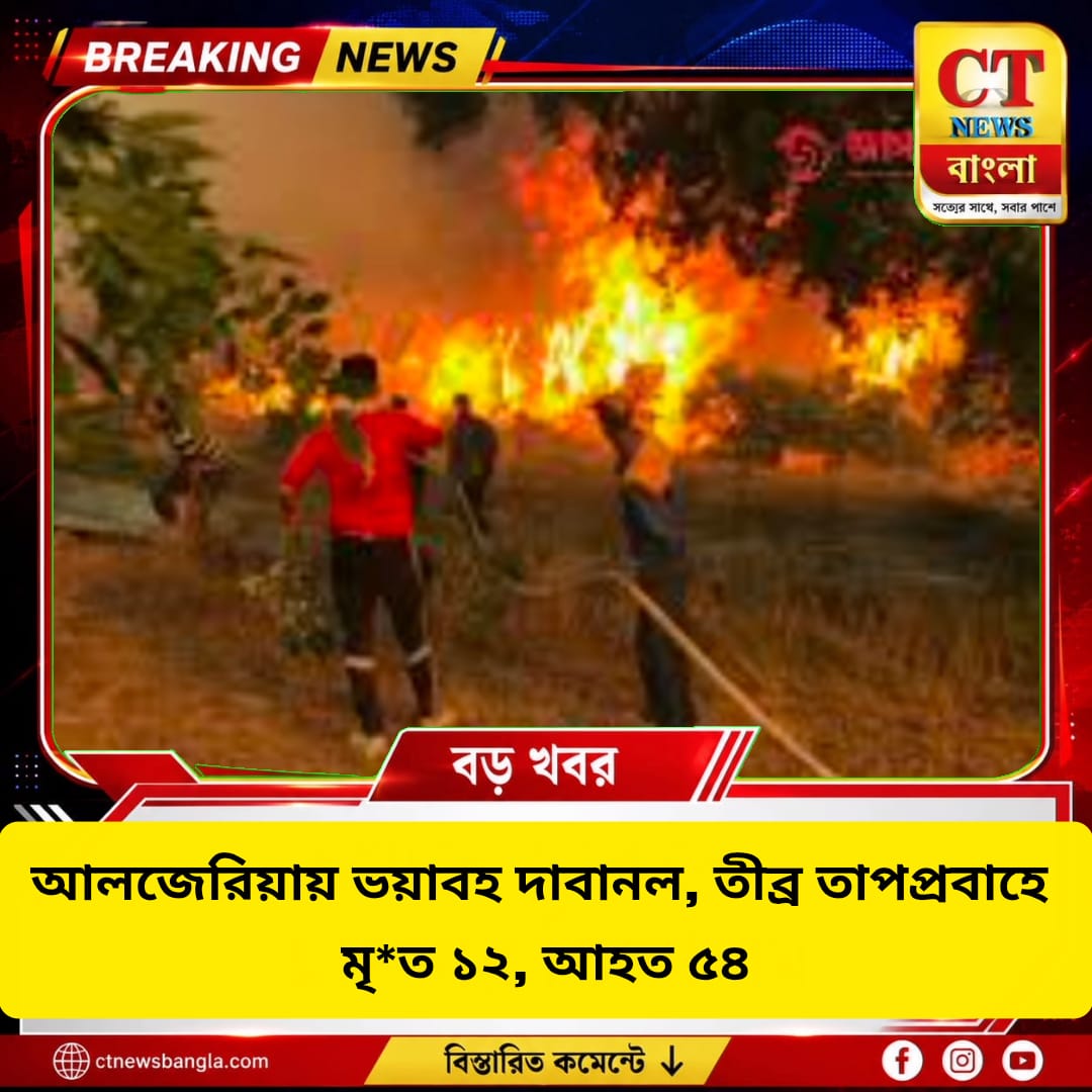 আলজেরিয়ায় ভয়াবহ দাবানল, তাপপ্রবাহে মৃত ১২, আহত ৫৪